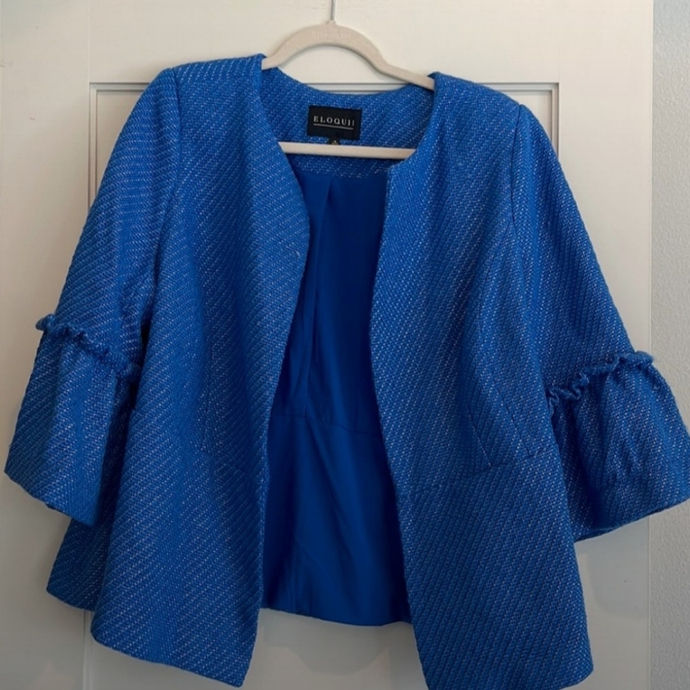Eloquii tweed bell-sleeve peacoat jacket